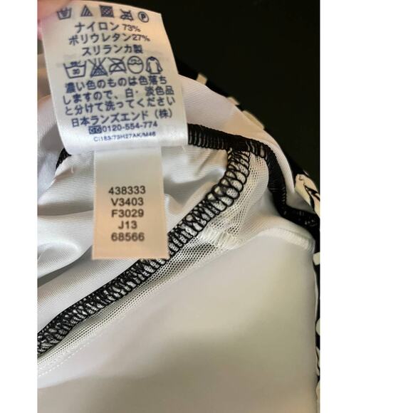 Lands' End Black & White Ruched Tankini Tie Halter Neck Sz6 - Picture 4 of 8